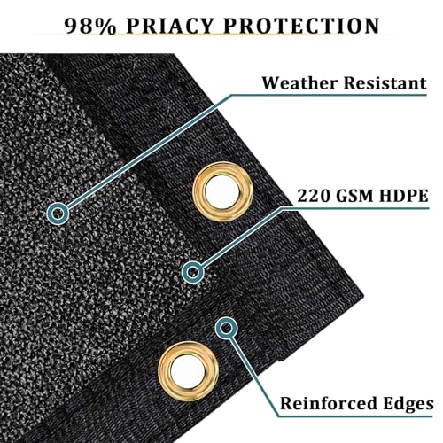 Shade&Beyond 3'x2'Customized Fence Privacy Screen 98% Blockage Heavy Duty 220 GSM Fencing Mesh Shade Net Cover for Wall Garden Backyard Outdoor Home Decoration, Customizable Black - color: Black, size: 3'x2'Customized
