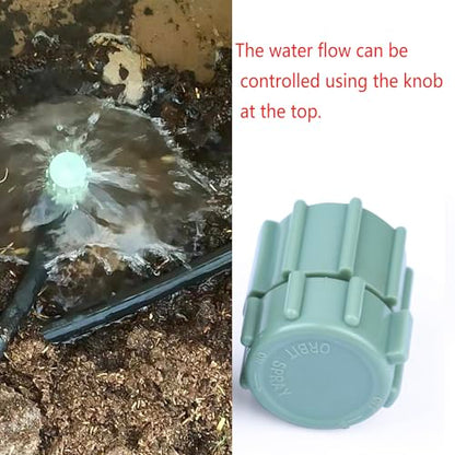 10 Pack Adjustable Bubbler Sprinkler Heads with 11.8in Stake, 360 Degree Micro Irrigation Emitters, Drip System Replacement Sprayer for Lawn Garden Plants Watering