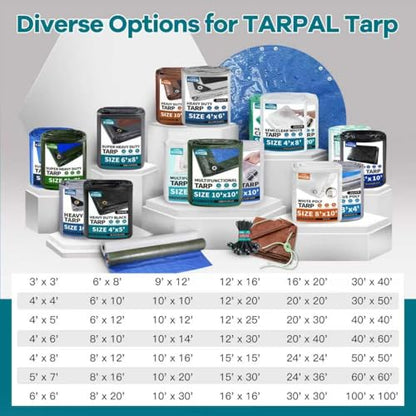 TARPAL 10x30ft Large Tarp Waterproof 16mil Heavy Duty Tarp,Green/Blue tarp - color: Green/Blue, size: 10x30 Feet-Finished size