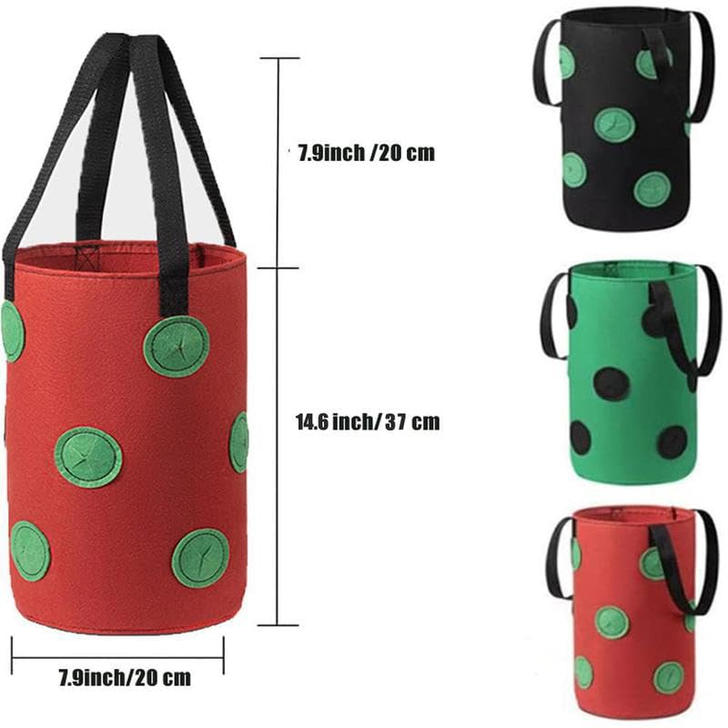 Upside Down Tomato Planter-3 Gallon Hanging Strawberry Planter Durable Aeration Fabric Grow Bags for Vegetables (Set of 2- Red and Green) - color: Set of 2- Red and Green