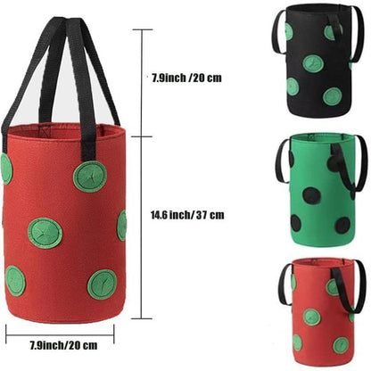 Upside Down Tomato Planter-3 Gallon Hanging Strawberry Planter Durable Aeration Fabric Grow Bags for Vegetables (Set of 2- Red and Green) - color: Set of 2- Red and Green