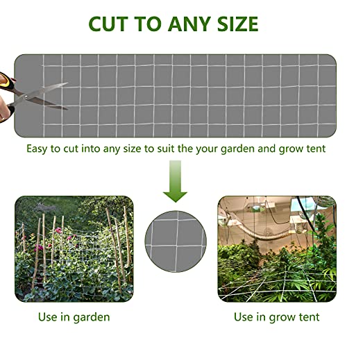 Soft Mesh Nylon Trellis Netting Roll - 5 x 350 ft Heavy Duty Garden Netting for Climbing Plants,Garden Melons Vegetables, Grape Racks, Hydroponic, 5x350ftnet