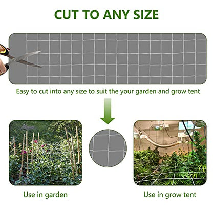 Soft Mesh Nylon Trellis Netting Roll - 5 x 350 ft Heavy Duty Garden Netting for Climbing Plants,Garden Melons Vegetables, Grape Racks, Hydroponic, 5x350ftnet