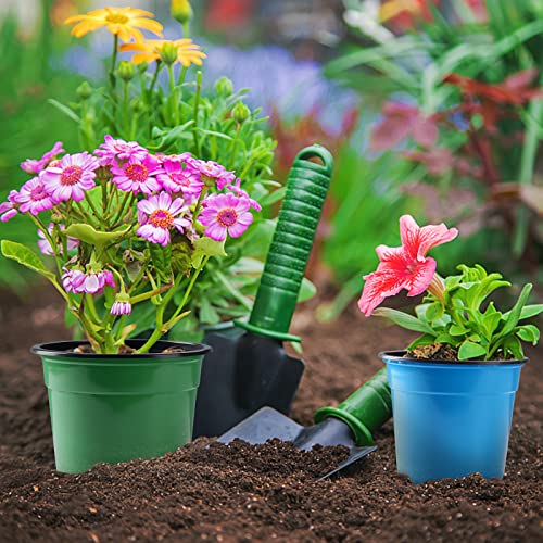 Oubest 30Pack Nursery Pots Plastic for Plants 5 inch Seedling Pots with Drainage Holes Multicolor Flower Seedling Transplanting - size: 5 inch