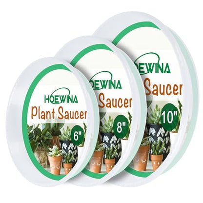 Hoewina Plant Saucer - 18 Pack (6in/8in/10in) Plastic Plant Trays for Pots - size: 6+8+10inch