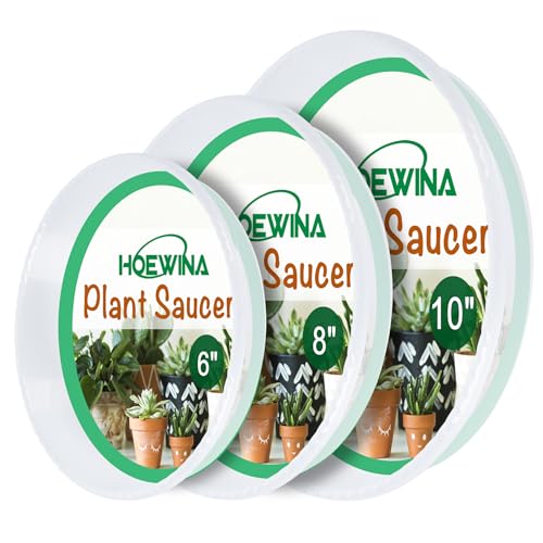 Hoewina Plant Saucer - 18 Pack (6in/8in/10in) Plastic Plant Trays for Pots - size: 6+8+10inch