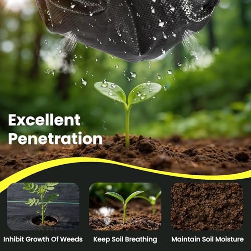 4FT x 100FT Weed Barrier Fabric, 3.2oz Landscape Fabric - size: 4x100FT