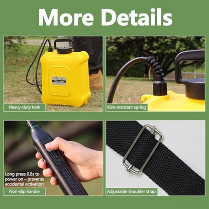 Battery Powered Sprayer 2 Gallon Electric Garden Sprayer for Plants & Weeds