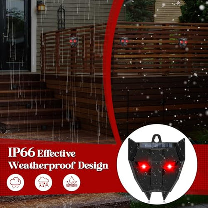 4 Pack Solar Animal Repellent,Waterproof Solar Nocturnal Animal Deterrent Device with Flashing Lights - Chase Away Raccoon,Coyote,Deer,Fox,Cat,Outdoor Pest Control for Garden, Chicken Coop & Farm