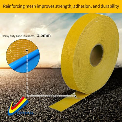 Reflective Pavement Marking Tape Slip-Resistant and Durable, Heavy-Duty Rubber Base for Outdoor Applications, Perfect for Driveways, Walkways, and Parking Areas (Yellow, 2 Inch X 108 Feet) - size: 2 Inch X 108 Feet