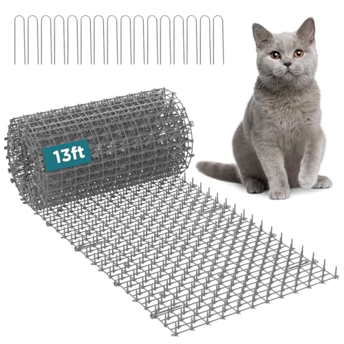 Petfolio 13ft Scat Mat for Cats - Cat Deterrent Mat, 78 inch x 11 inch PP Plastic Spikes is Effective for Cat Repellent Outdoor & Indoor. Pet Deterrent to Keep Cats Out of Yard Permanently - size: 156 x 12 in