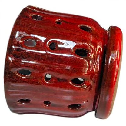 Ceramic Orchid Pot with Drainage Hole 6'' Orchid Planter (Red) - color: Red