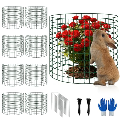 8 Pack Plant Protector, 12x12 Inch Metal Garden Cages for Rabbits - color: 8 Pack, size: 12x12 IN