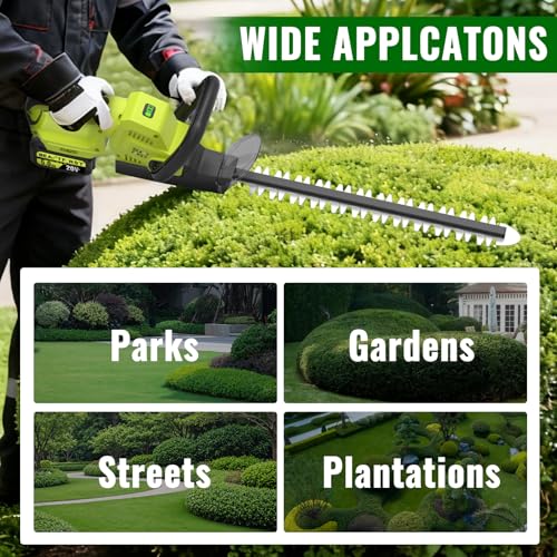 20V 22-Inch Hedge Trimmer Cordless with 2x5.0Ah Battery & Charger - color: Green