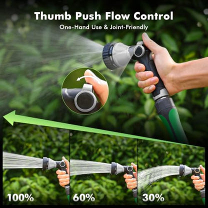 RESTMO Water Hose Nozzle Heavy Duty, Garden Hose Sprayer Thumb Control - color: Silver