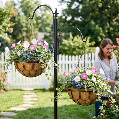 4 Pack 12 Inch Hanging Planters for Outdoor Plants