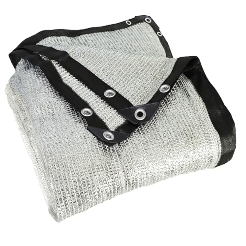 85% Aluminet Shade Cloth with Grommets 6.5 x 10FT Reflective Sun Shade Tarp - size: 6.5 ft x 10 ft