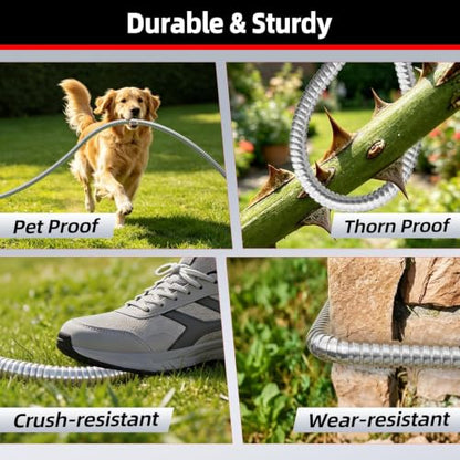 SPECILITE Metal Garden Water Hose 100 FT With Reinforced 3/4" Fittings - size: 100FT