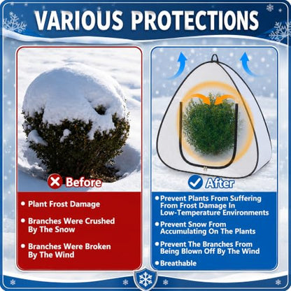 DECOHS 2 Pcs Pop Up Shrub Freeze Protection, Winter Plant Frost Cover Tents - color: 28''x28''x30''