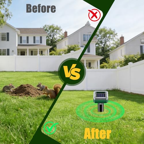 2026 Upgraded Solar Ultrasonic Mole & Snake & Skunk & Rabbit Repeller