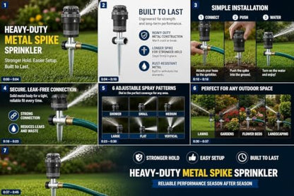 6-Pack Orbit 58573N H2O-Six Gear-Drive Sprinkler on Metal T-Spike (6)