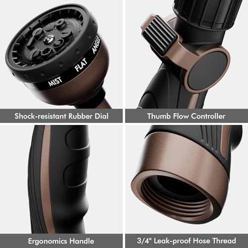 RESTMO Watering Wand Heavy Duty, 15-Inch Long Hose Nozzle Sprayer - color: Oil Rubbed Bronze