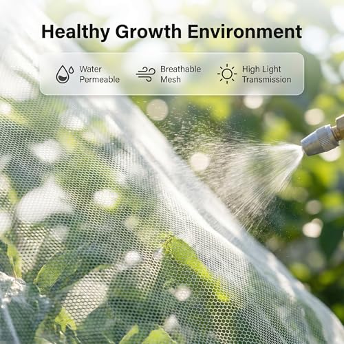13x13Ft Large Fruit Tree Netting Cover Zipper Drawstring Garden Pest Mesh - size: 13x13FT