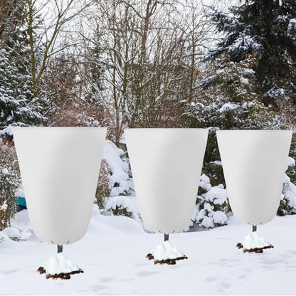 4 Pcs Plant Covers Freeze Protection 35.4" x 59", White - color: White