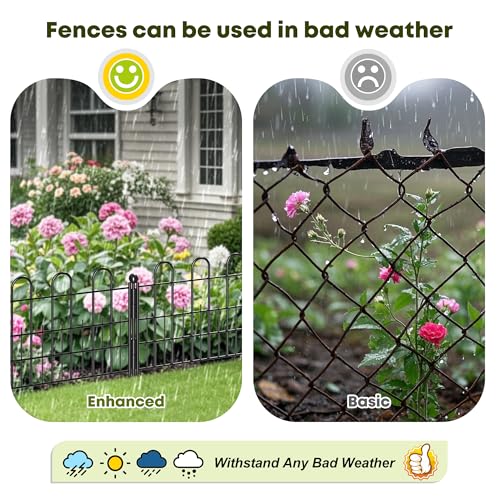 DurayLoly 10 Panels Garden Fence, 11.8" H 16.4ft Animal Barrier 1" Gaps - size: 10 Panels 11.81in (H) X 16.42ft (L)
