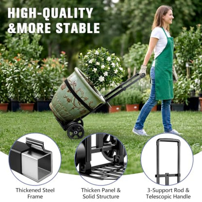 KEDSUM Plant Dolly Cart, 300LBS Foldable Heavy Duty Plant Caddy with Wheels