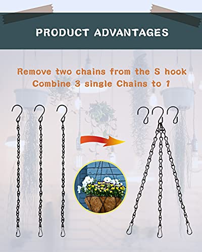 NACETURE Heavy Duty Plant Ceiling Hooks with Chain, White, 3 Pack - color: White With Chain