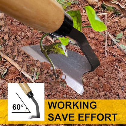 Hanpex - Japanese Weeding Sickle, Wide Blade Gardening Tools - Premium Quality Hand Hoes/Weeding Sickle Have Very Sharp Edge for Quick Work (Long Handle) - style: Short Handle