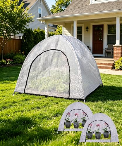 2-Pack Silver Aluminum Pop Up Plant Shade Tent, 22x22x23 Inch 80% Shading - color: Silver, size: 22 x 22 x 23 Inch