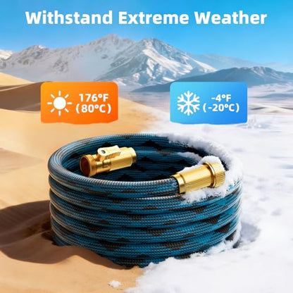 Garden Hose, Non-Expandable Water Hose 100ft, Flexible, Kink & Leak Proof Water Pipe with 10-Function Spray Nozzle, Lightweight Outdoor Hose for Yard, Lawn, Car Wash, RV and Home Use - size: 100FT