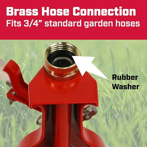 Chapin Wheeled Impact Sprinkler, 360° Automatic, Up to 85 ft Coverage, Red - style: 360 Degree Sprinkler