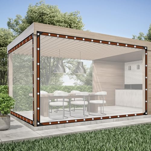 8x16FT Heavy Duty Clear Waterproof Tarp,Outdoor Garden Rainproof Covering - size: 8 x 16 FT