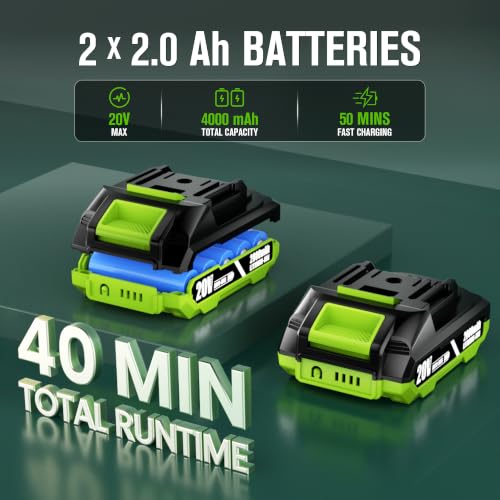 goodjob Cordless Lawn Edger, 20V Battery Powered Edger for Lawns Sidewalk
