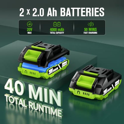 goodjob Cordless Lawn Edger, 20V Battery Powered Edger for Lawns Sidewalk
