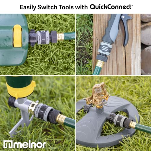 Melnor 65175AMZ 6 Piece Quick Connect Starter Set Connector Bundle, Product Adapter, Product End Connector, Black, Grey - size: 6 pcs Set