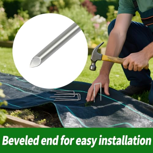 50 Pack Landscape Staples 4 Inch 12 Gauge Garden Stakes - size: 4 Inch