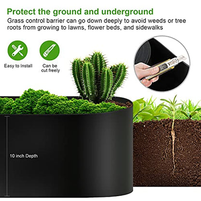 12 Gauge 20 Feet Grass Weed Barrier Landscape Edging 10 inch Depth Flexible Border Roll Lawn Landscape Garden Edging for Backyard Driveway Path Sidewalk