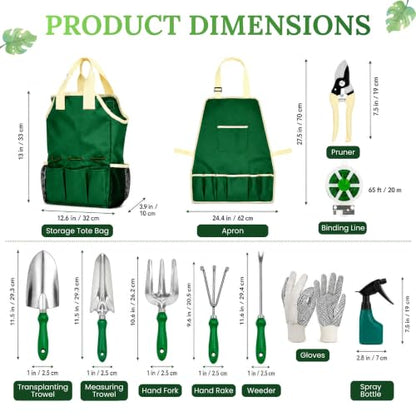 GardenHOME 11-Piece Gardening Tool Set – Garden Kit with Tote Bag, Apron & Accessories, Perfect Gardening Gifts for Women, Moms, and Beginners - style: 11piece