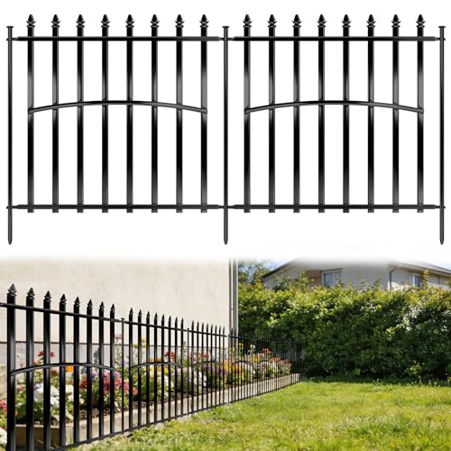 Metal Garden Fence 24in H x 27in W (10 Panels, Total Length 23ft), No Dig Animal Barrier Fence for Dogs, Heavy Duty Tube Decorative Garden Edging Border, Outdoor Rustproof Landscape Fencing for Yard - size: 10 Panels, 24in(H) x 23ft(L)