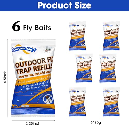6x30g Fly Bait Fly Trap Refill Packets
