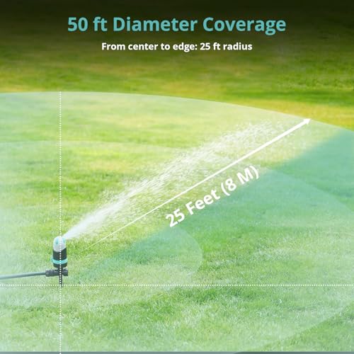 QUOBAS 360°Rotating Sprinkler for Yard, Heavy Duty Water Sprinkler for Lawn