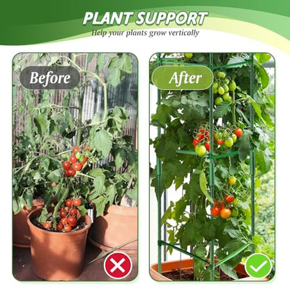 6 Pack Tomato Cage for Garden & Pots, Rust-Resistant Metal Plant Support
