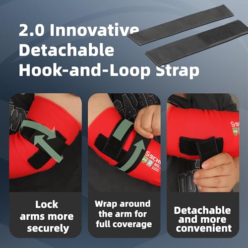 Schwer 18in AIR-SKIN A6 Cut Resistant Arm Sleeves for Gardening, S906 - color: Red, size: 18 In-1 Pair