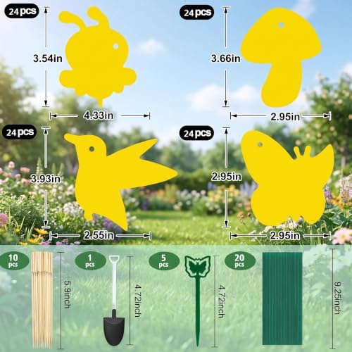 Fruit Fly Trap 96 Pack Yellow Sticky Gnat Killer Traps for Indoor Plants - size: 96 Packs