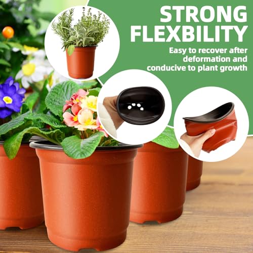 Baaxxango 200 PCS Plastic Nursery Pots,4 Inch Seedling Starting Pot with Holes,Flower Plant Container for Succulent,Seed,Cuttings,Transplanting - size: 200 Pcs 4 Inch