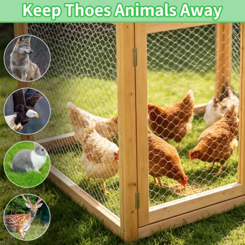 Chicken Wire 15.7 in x 237 in Poultry Wire Netting Hexagonal Galvanized Mesh Garden Fence Barrier for Pet Rabbit Chicken Fencing with 100 Pcs Cable Zip Ties - color: Silver, size: 15.7"x237"+100Ties